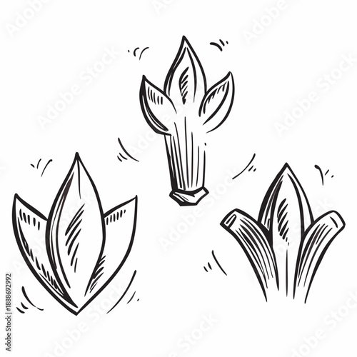 3D Alpona Minimalist Flower Icon Set with Simplified Folk Art Style