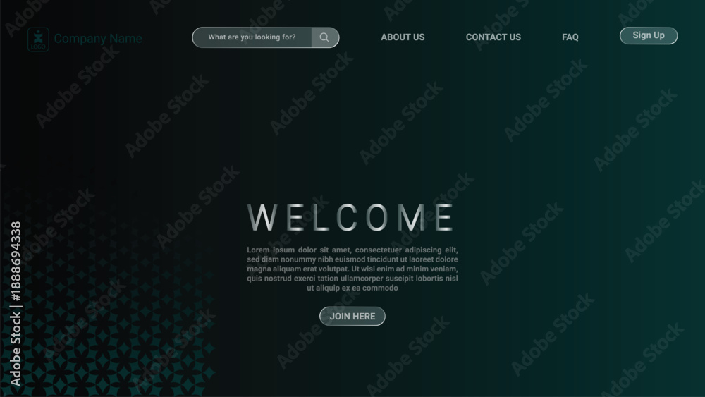 Fototapeta premium Modern Welcome Page Design