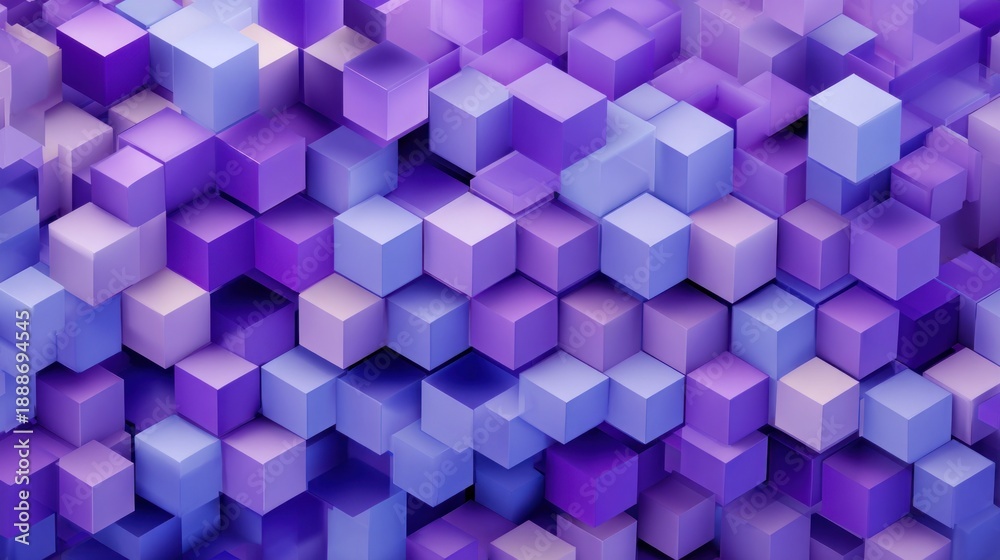 Obraz premium Abstract purple cubes 3 d render
