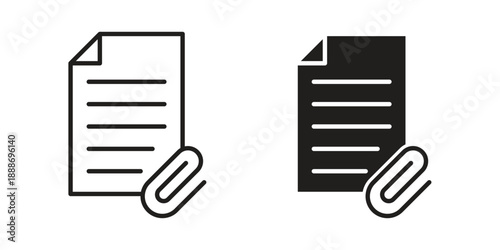 Attach document icon vector illustrations. vector glyph flat icons
