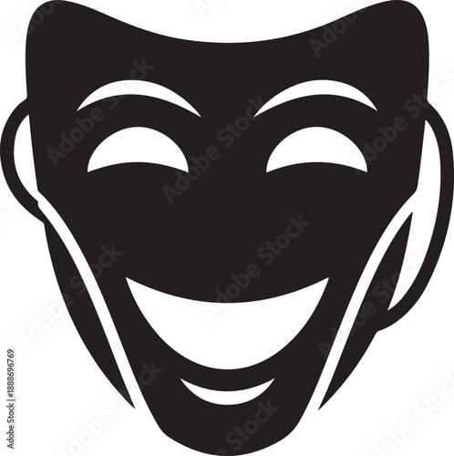 Comedy tragedy mask silhouette theater pop culture icon