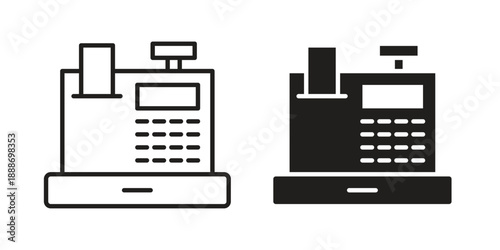 Cash register icon vector illustrations. vector glyph flat icons