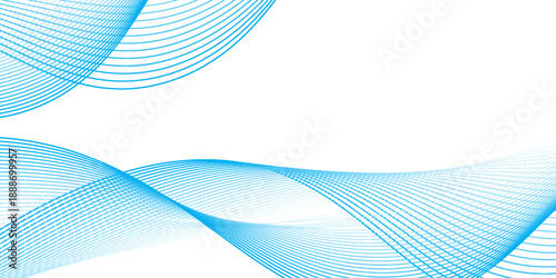 Smooth stylish blue wave background, Abstract white wavy glowing lines on a blue background. Futuristic digital high-technology pattern. Health Care concept. Vector illustration