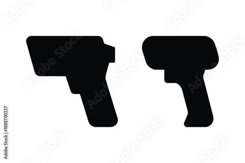 Temperature scanner silhouette icons for non contact thermal screening medical equipment illustration