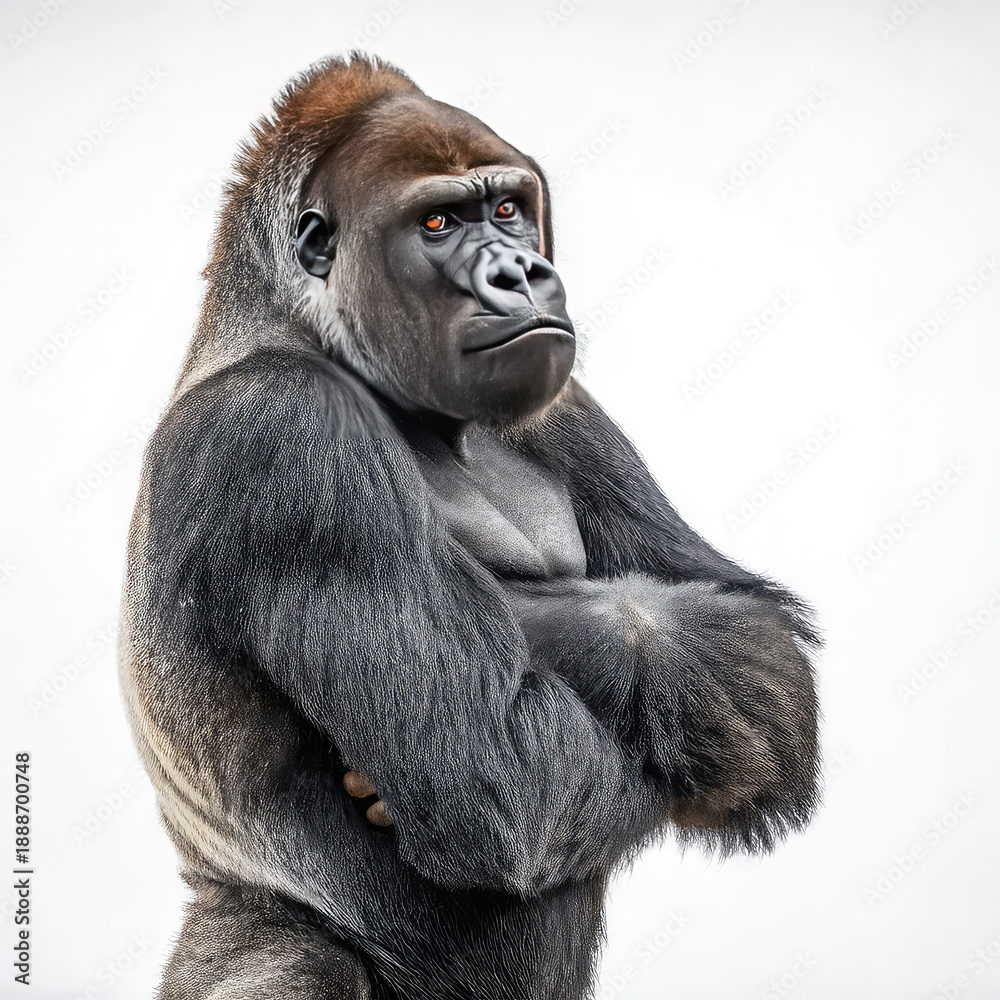 Obraz premium gorilla ,outline isolated on white background