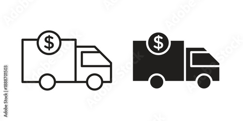 Delivery cost icon vector illustrations. vector glyph flat icons