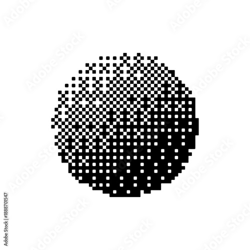 Layer, circle in bitmap effect, vector, isolated on white background.
