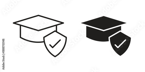 Education insurance icon vector illustrations. vector glyph flat icons