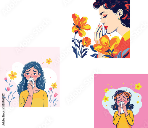 Vsai people suffering from seasonal allergy and hay fever