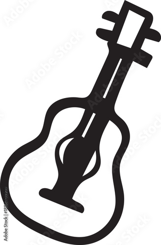 Guitar silhouette icon isolated on white background musical instrument design vector