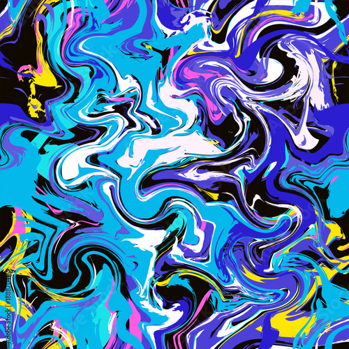 Deep Sea Digital Flow Seamless pattern