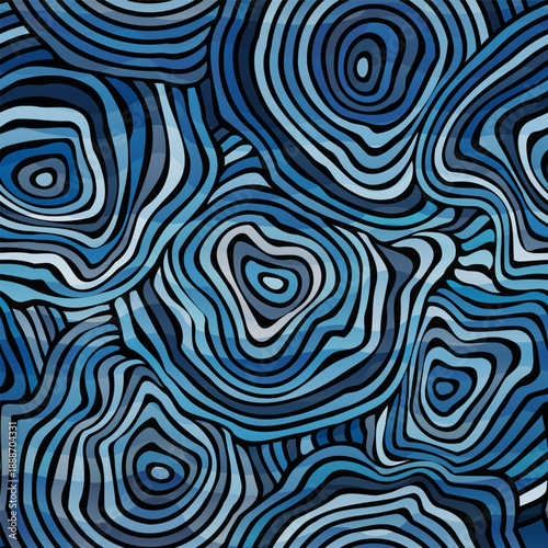 Ocean Wave Swirl Seamless pattern