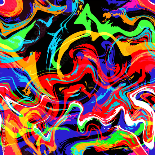 Fire and Water Fluid Mix Seamless pattern