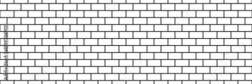 Seamless White Brick Wall Vector Pattern - Minimalist Linear Brickwork Texture for Architectural Backgrounds