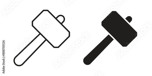 Hammer icon vector illustrations. vector glyph flat icons