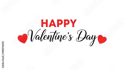 A simple valentine s day greeting with a red heart and stylish cursive lettering displayed