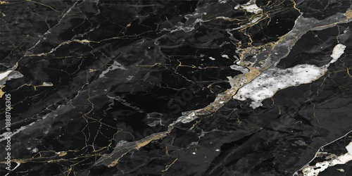 A dark, macro close-up of a rough black marble texture with a dirty grunge pattern across a weathered stone surface, featuring gray granite material and a natural rock design