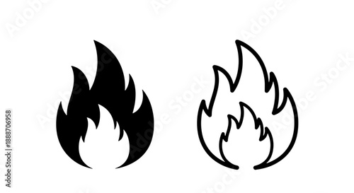 Flame Icons: Fire, Heat, Energy, and Intensity Symbols