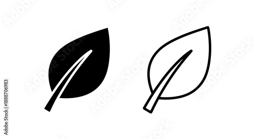 Single Leaf Icons: Nature, Growth, Organic, and Freshness Symbols