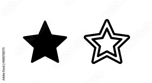 Simple star icons in solid black and outline, representing ratings, favorites, or a mark of quality.