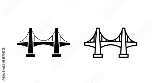 Iconic representation of a suspension bridge, symbolizing connectivity, engineering, and infrastructure.