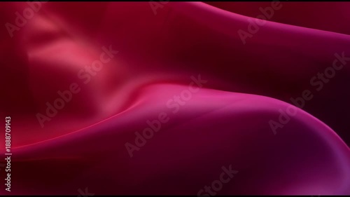 Luxurious Red Silk Fabric Background with Elegant Fluid Waves