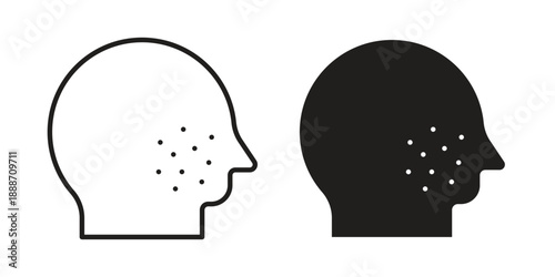 Man acne on face icon vector illustrations. vector glyph flat icons