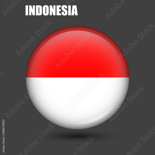 The national flag of Indonesia is round.Vector.A round 3d flag icon with high detail.A spherical illustration of the flag. Free Download The national flag of Indonesia is round.Vector.A round 3d flag icon with high detail.A spherical illustration of the flag. - GFXLoad