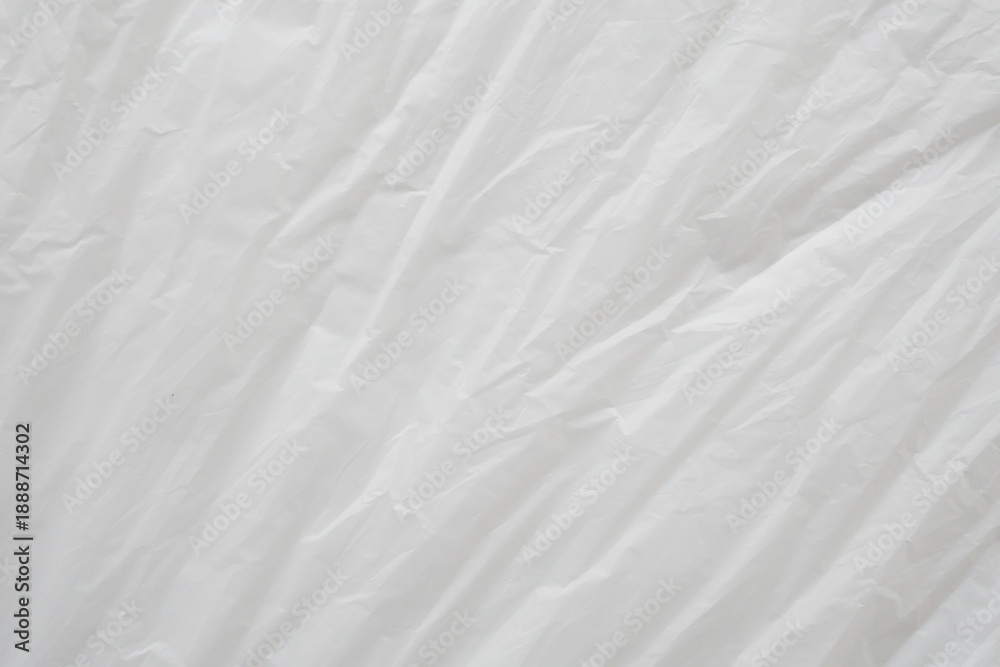 Fototapeta premium Crumpled White Plastic Sheet Surface Texture Background