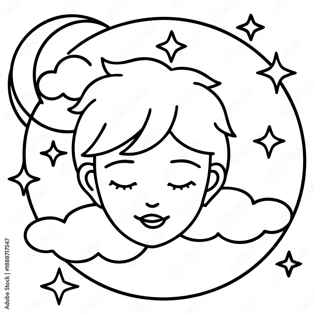 Obraz premium Dreamy line art vector