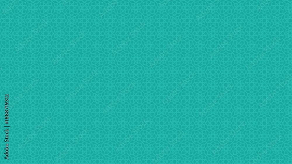 Fototapeta premium Vibrant teal geometric pattern with intricate designs