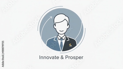 Professional growth and sustainable business success concept icon for corporate innovation