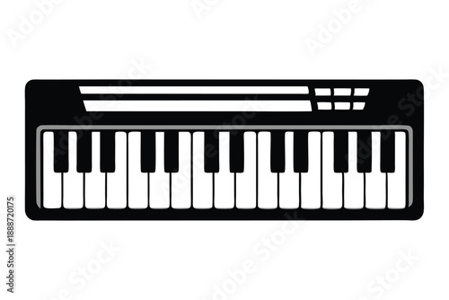 keyboard line art silhouette vector illustration