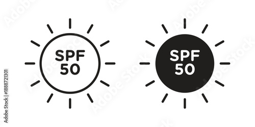 UV SPF0 protect icon vector illustrations. vector glyph flat icons