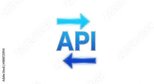 Free Download Api symbol with blue arrows on white background for technology and programming concepts Ai Generated - GFXLoad