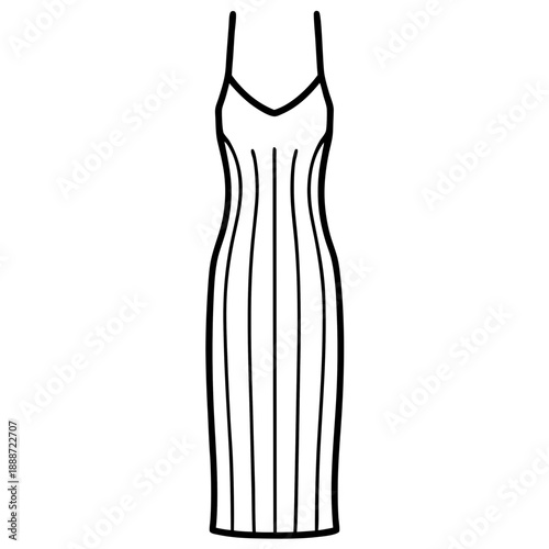 Skims Slip Dress line art vector