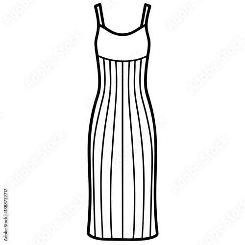 Skims Slip Dress line art vector