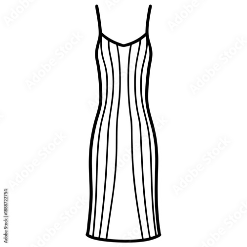 Skims Slip Dress line art vector
