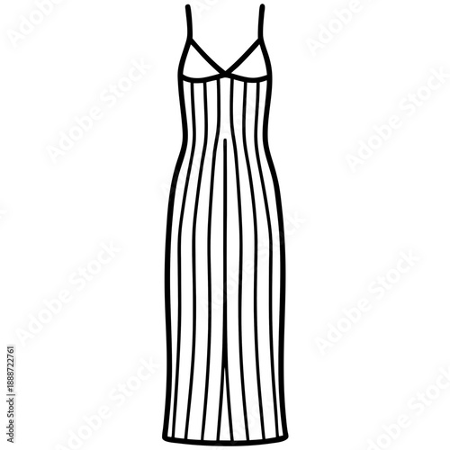 Skims Slip Dress line art vector