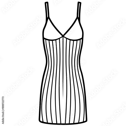 Skims Slip Dress line art vector