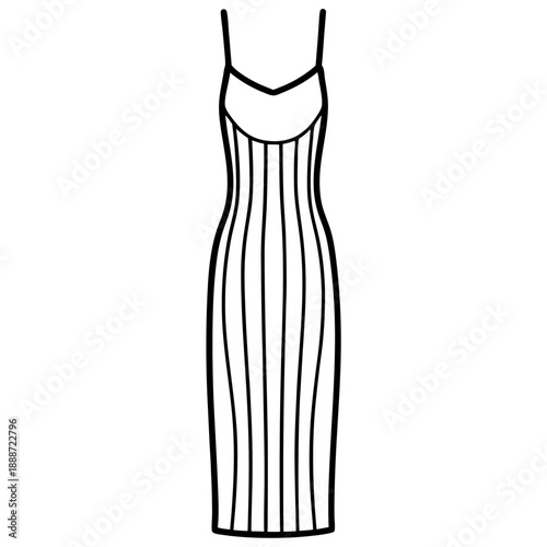 Skims Slip Dress line art vector
