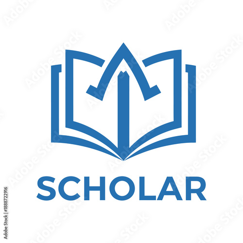 Abstract book icon. Education logo sign and symbol. School branding template. Vector illustration isolated on white background.