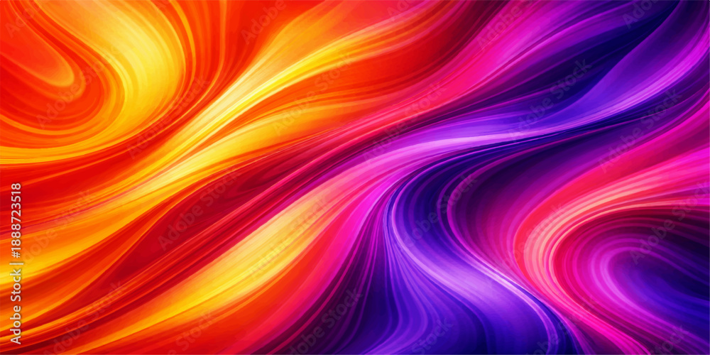 Obraz premium An abstract red fire background features bright orange waves and colorful fractal curves in a digital art motion design with artistic light textures for a vibrant wallpaper illustration