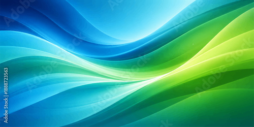 Abstract blue and green vector background with smooth flowing wave patterns and light curve lines creating a digital motion design for a colorful art wallpaper backdrop