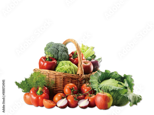 Fresh Vegetable Basket with Colorful Produce