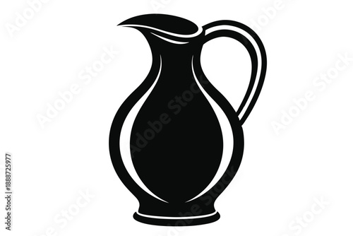glass pitcher line art silhouette vector illustration