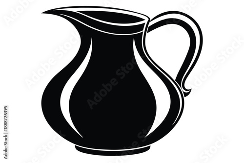 glass pitcher line art silhouette vector illustration