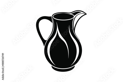 glass pitcher line art silhouette vector illustration
