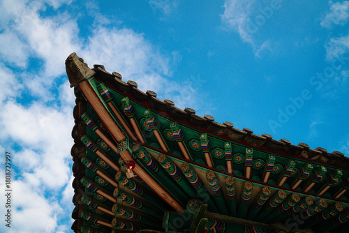 korean temple in autumn
