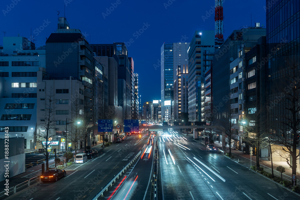 Obraz premium 東京銀座昭和通り ときめき橋から